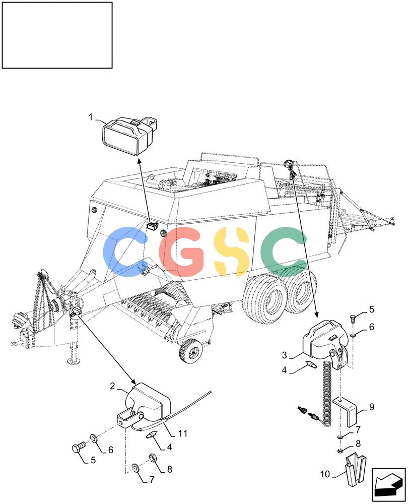 凯斯零件查询(LBX432S) - BIG RECTANGULAR BALER (3/03-12/08) (18.84067142[01]) - DIA : WORKING LIGHT KIT Case Agriculture