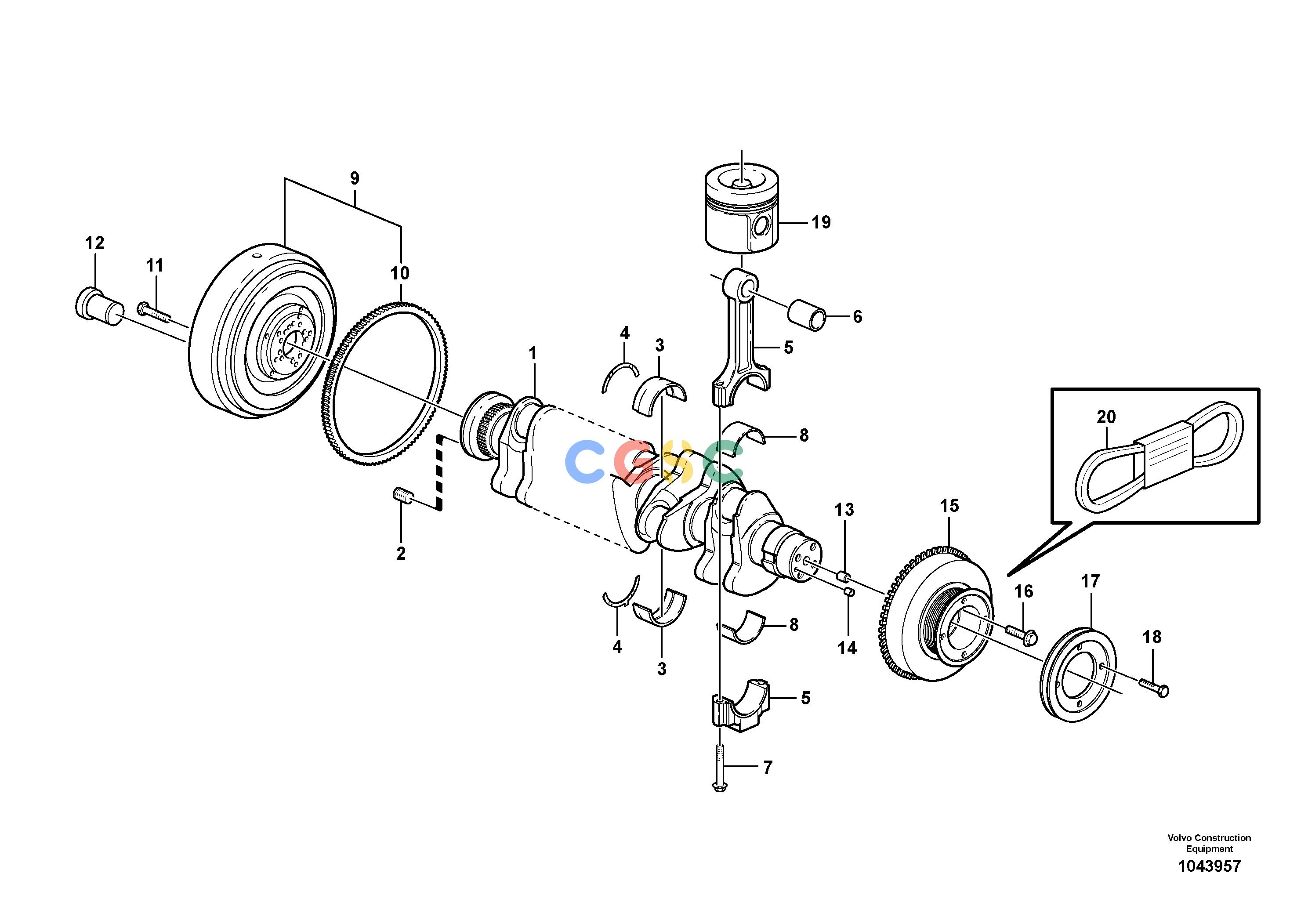 沃尔沃零件查询EW145B Crankshaft and related partsPRIME S/N 15001-8287685-NoneVOE8287685NoneAutodata Volvo online