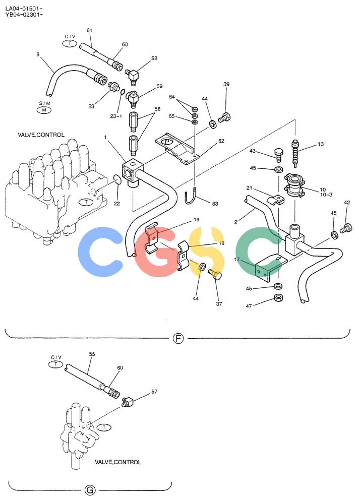 神钢零件查询(DOZER) - ATTACHMENT - SK200SR, SK200SR-1S, & SK200SRLC-1S (1/91-12/03) (01-006[03]) - HYD LINES, UPP (RETURN) Kobelco