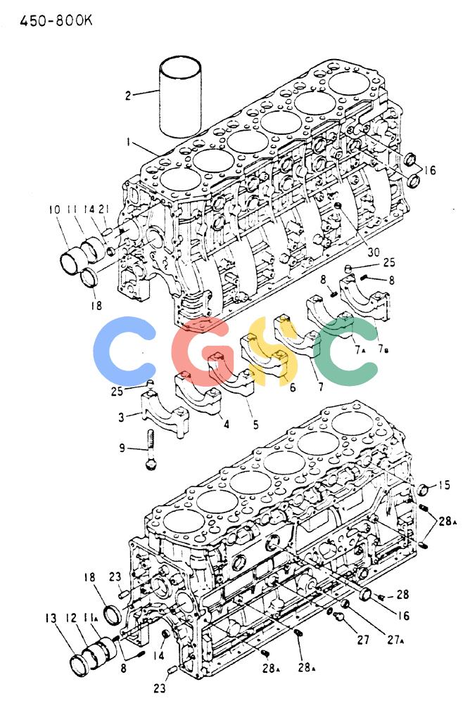 神钢零件查询(MD200C) - EXCAVATOR BTW YQU0701 - YQU2000 (1/80-12/06) (17-071) - CYLINDER BLOCK REPAIR KIT 450-800K Kobelco