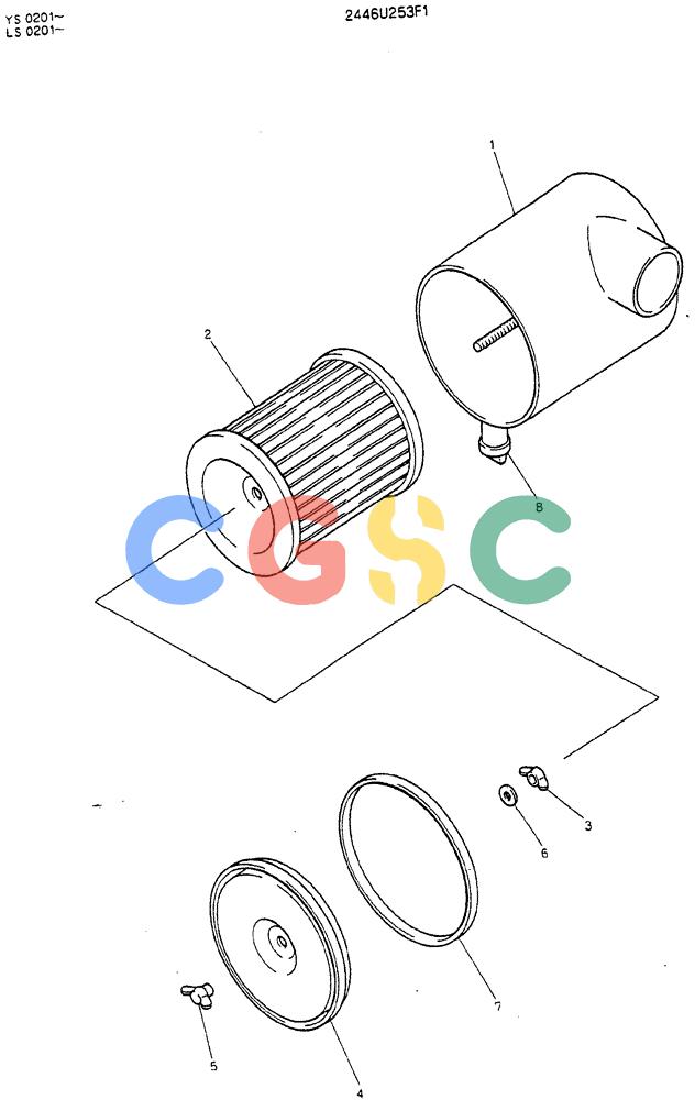 神钢零件查询(MD450BLC) - EXCAVATOR BTW TS0201 - TS0394 (1/80-12/06) (05-005) - CLEANER ASSY, AIR Kobelco