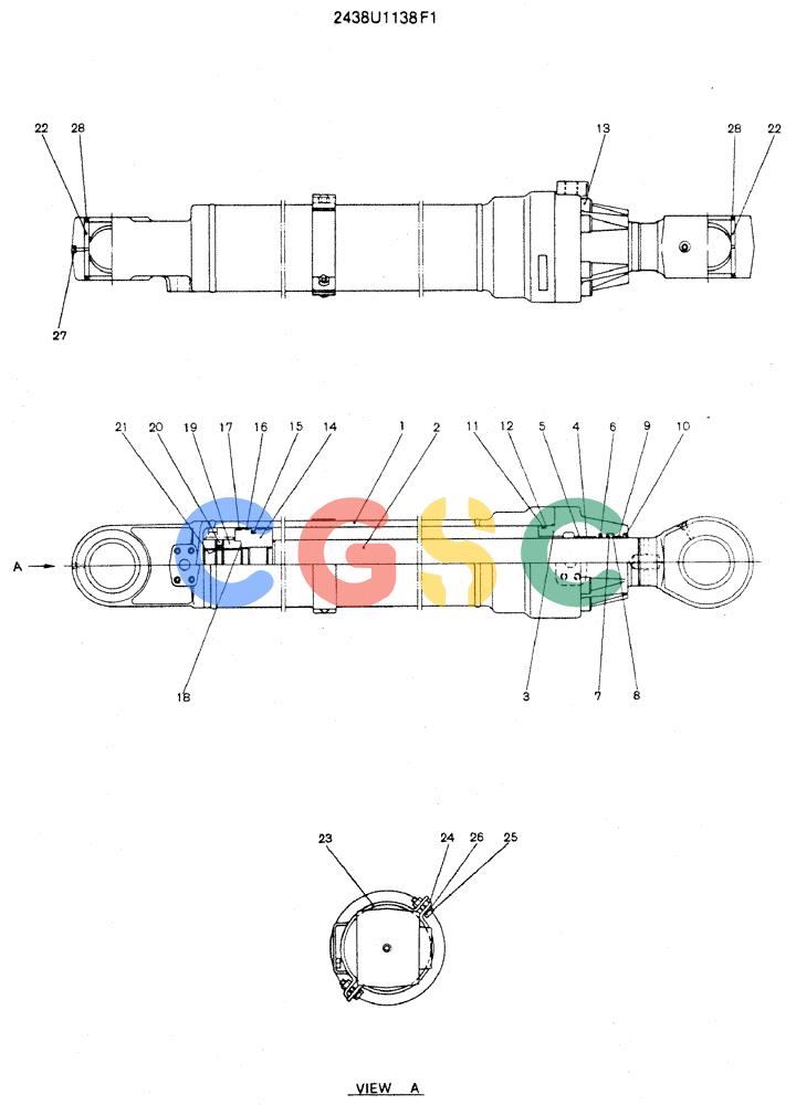 神钢零件查询(MD240C) - EXCAVATOR ASN LLU00601 (1/80-12/06) (15-004) - CYLINDER ASSY (BUCKET) Kobelco