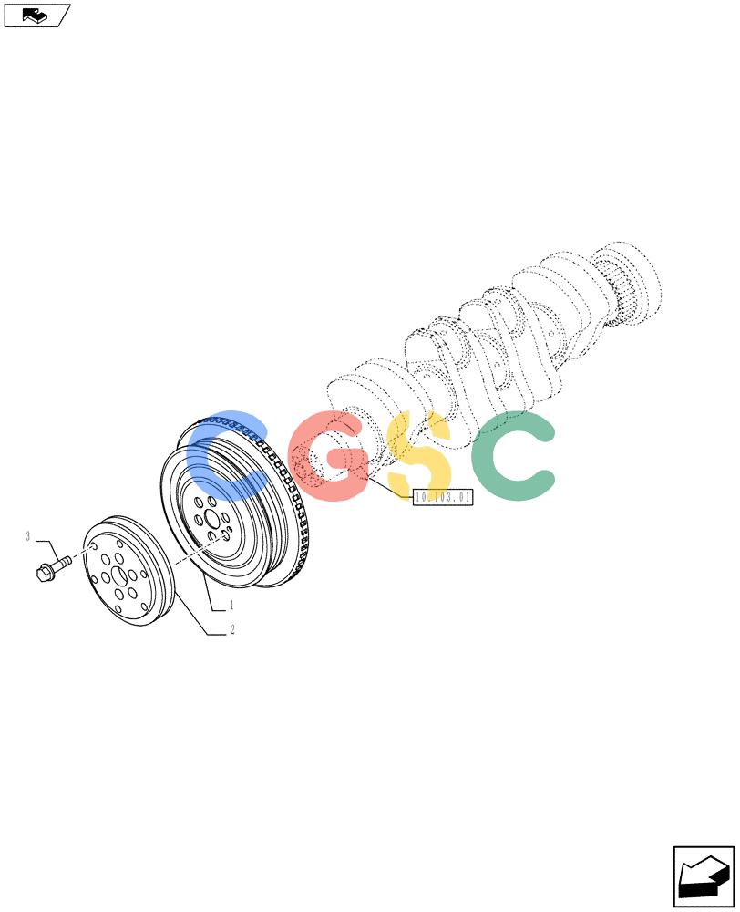 神钢零件查询(F4HFE413J A003) - ENGINE 5801404986 - 84371228 (1/10-) (10.103.04) - PULLEY - CRANKSHAFT (2852052) Kobelco