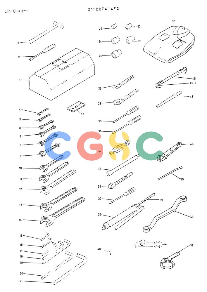 神钢零件查询(K914) - EXCAVATOR ASN LR-0143 (1/79-12/03) (09-016) - TOOL ASSY P/N 24100P414F2 Kobelco