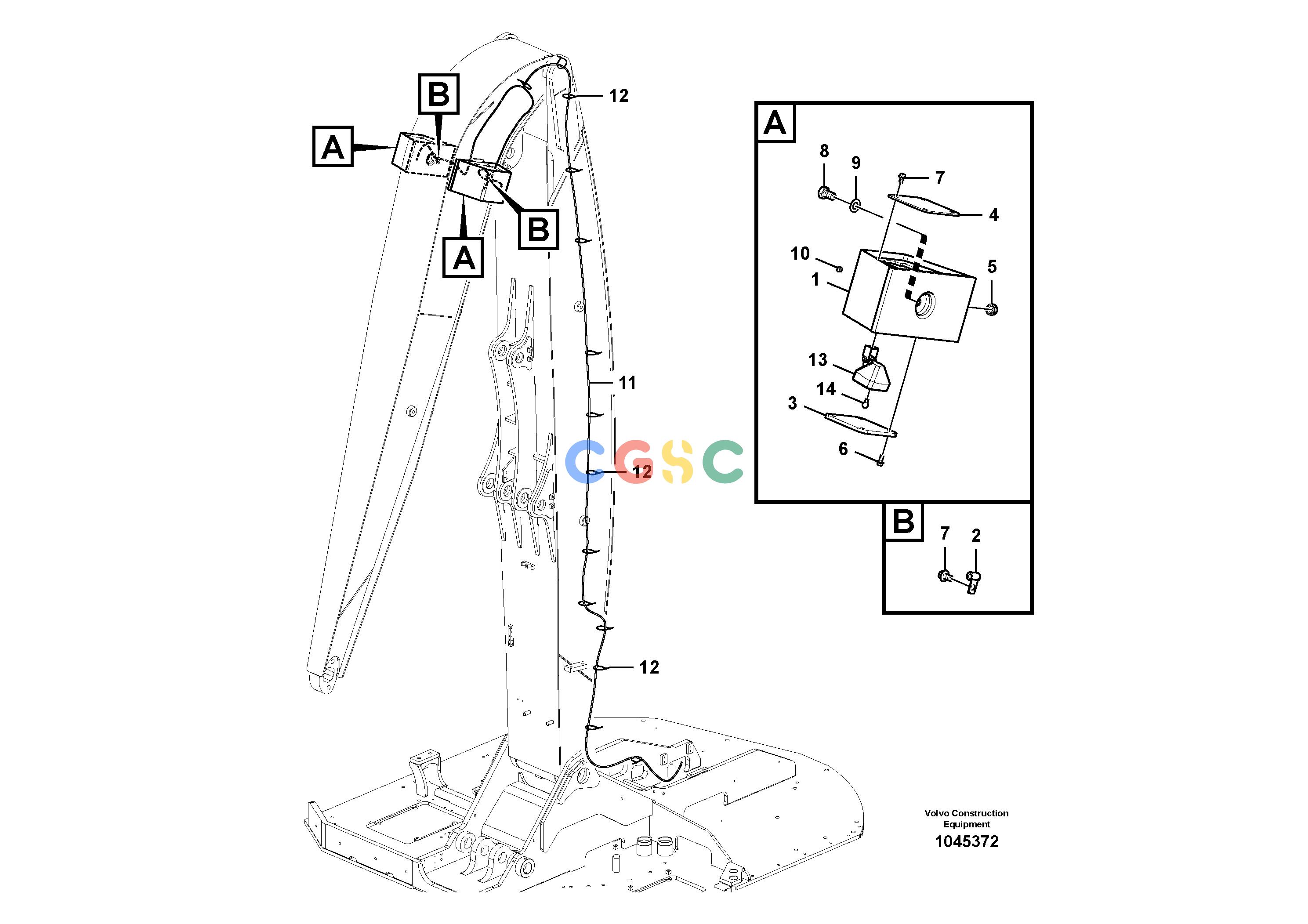 沃尔沃零件查询FBR2800C Working lamp on boomS/N 110001-1100168286909-NoneNoneNoneNoneAutodata Volvo online