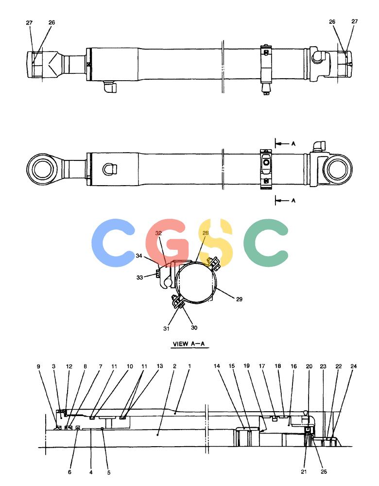 纽荷兰零件查询(EH80) - MIDI CRAWLER EXCAVATOR ASN LF04-02000 (N4TA18001 thru N4TA18010, ASN N5TA18011 -) (NA) (1/ (193) - CYLINDER ASSEMBLY, ARM New Holland Constructuion