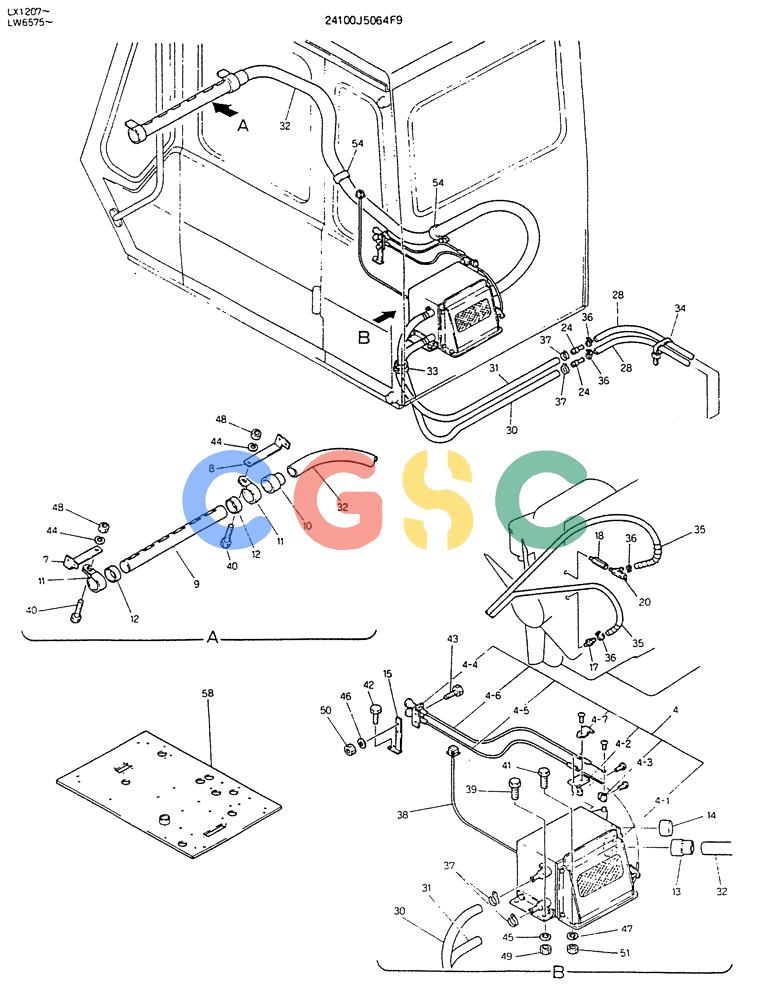 神钢零件查询(K904DL) - EXCAVATOR ASN LX1201 (1/84-12/03) (08-024) - HEATER ASSY Kobelco