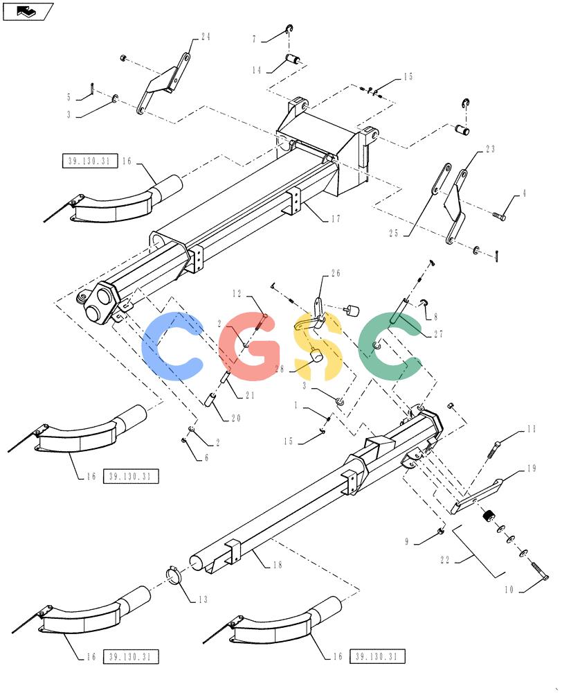 凯斯零件查询(810) - FLEX-AIR APPLICATOR - 2012 (2/12-) (39.130.10) - 60' BOOM, RH, OUTER, 2-1/2" TUBES Case Agriculture