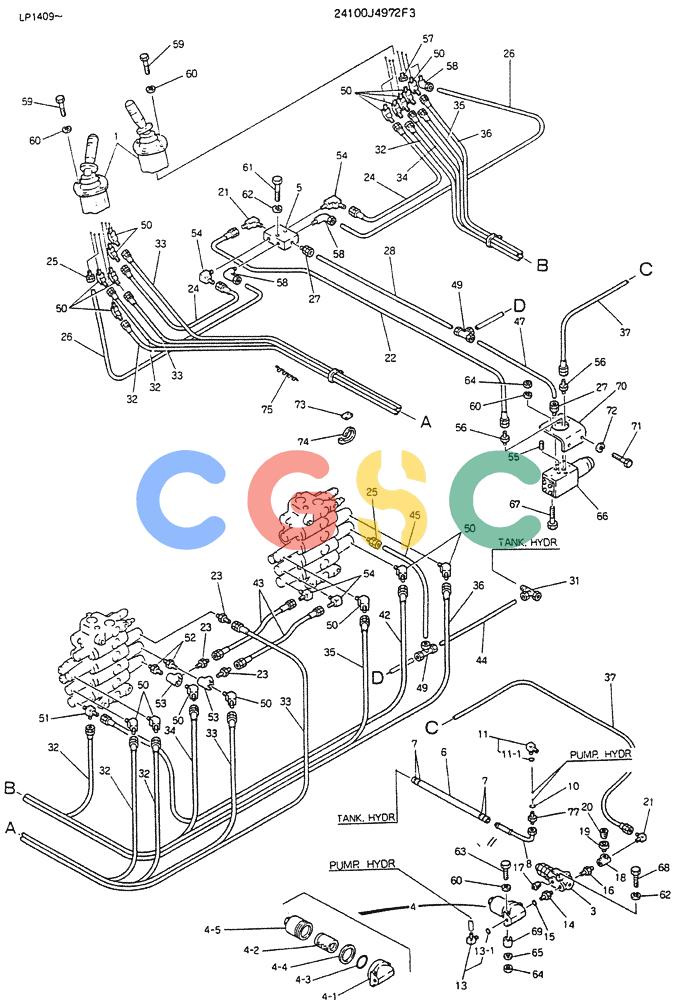 神钢零件查询(K905) - EXCAVATOR BTW LP0601 - LP1600 (1/82-12/03) (09-021) - REMOTO-CONTROL ASSY(DOZER) Kobelco