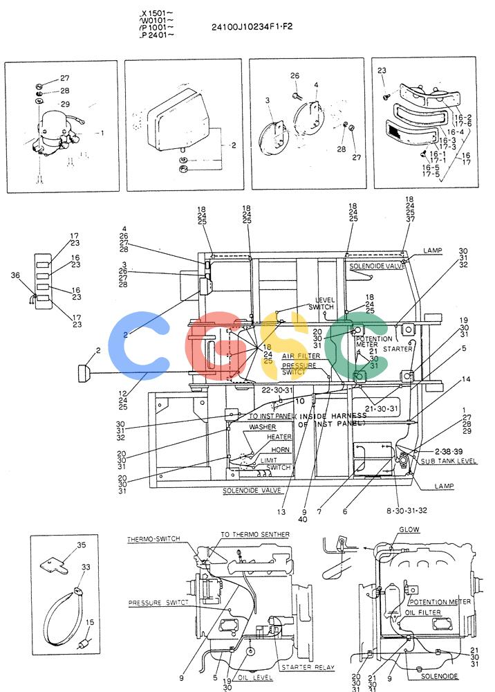 神钢零件查询(K905LC) - MARK II EXCAVATOR BTW YP1001 - YP1281 (1/87-12/03) (05-023) - WIRING ASSY, ELEC (FOR NORTH EUROPE) Kobelco