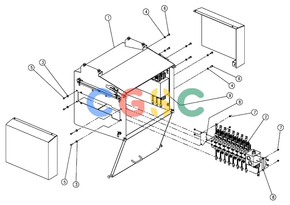 凯斯零件查询(438) - FLEX-AIR APPLICATOR - 2003 (3/03-10/03) (02-018) - VALVE BOX GROUP, TRIPLE BIN Case Agriculture