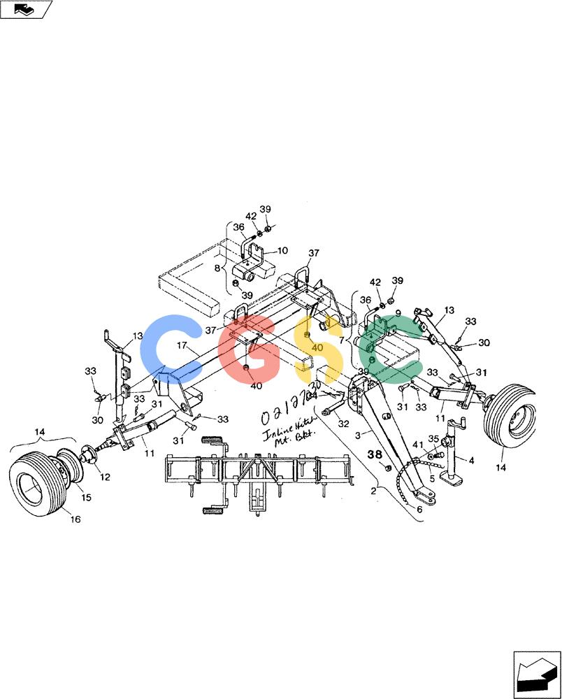 凯斯零件查询(3200) - TOOLBAR - DMI (1/80-12/90) (75.200.01) - 1-INLINE TRANSPORT ATTACHMENT Case Agriculture