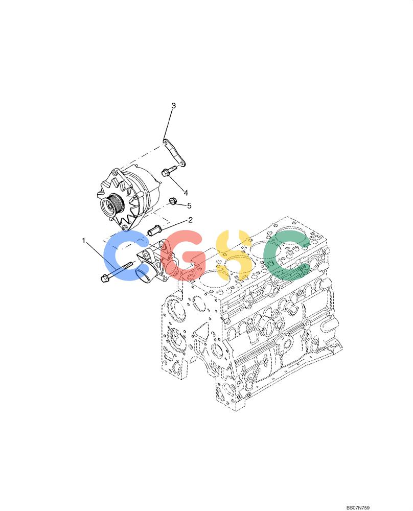 纽荷兰零件查询(D95B) - CRAWLER DOZER TIER 3 (3/08-) (04-02A) - ALTERNATOR - MOUNTING New Holland Constructuion