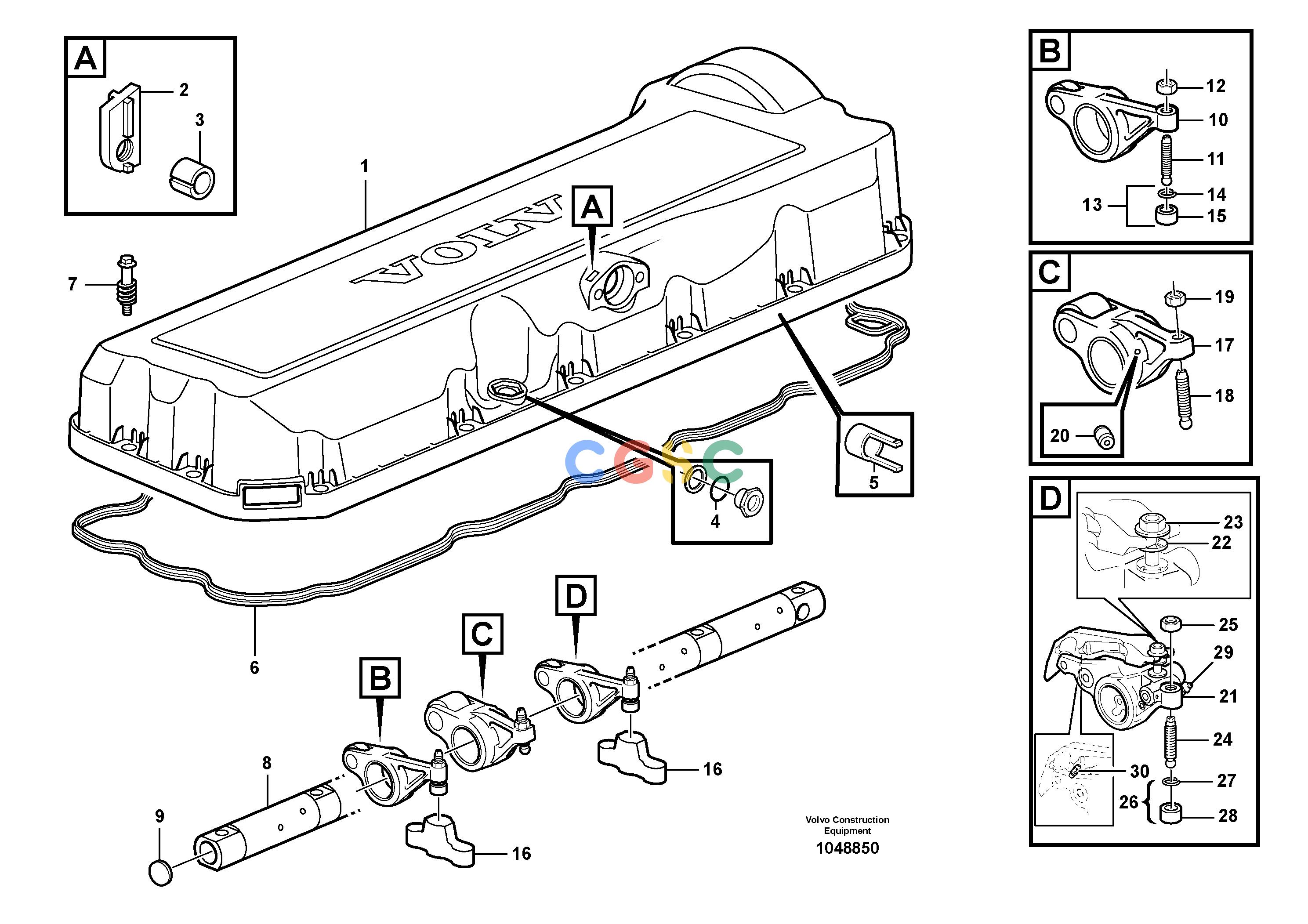 沃尔沃零件查询G900 MODELS Valve mechanism - rocker assembly - D9S/N 39300 -ENG - 171894-ENG 171895 -NoneNoneNoneAutodata Volvo online