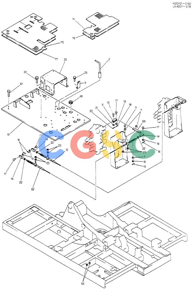 神钢零件查询(K907CLC) - EXCAVATOR BTW YG0101 - YG0500 (1/85-12/03) (03-010[02]) - CONTROL ASSY Kobelco