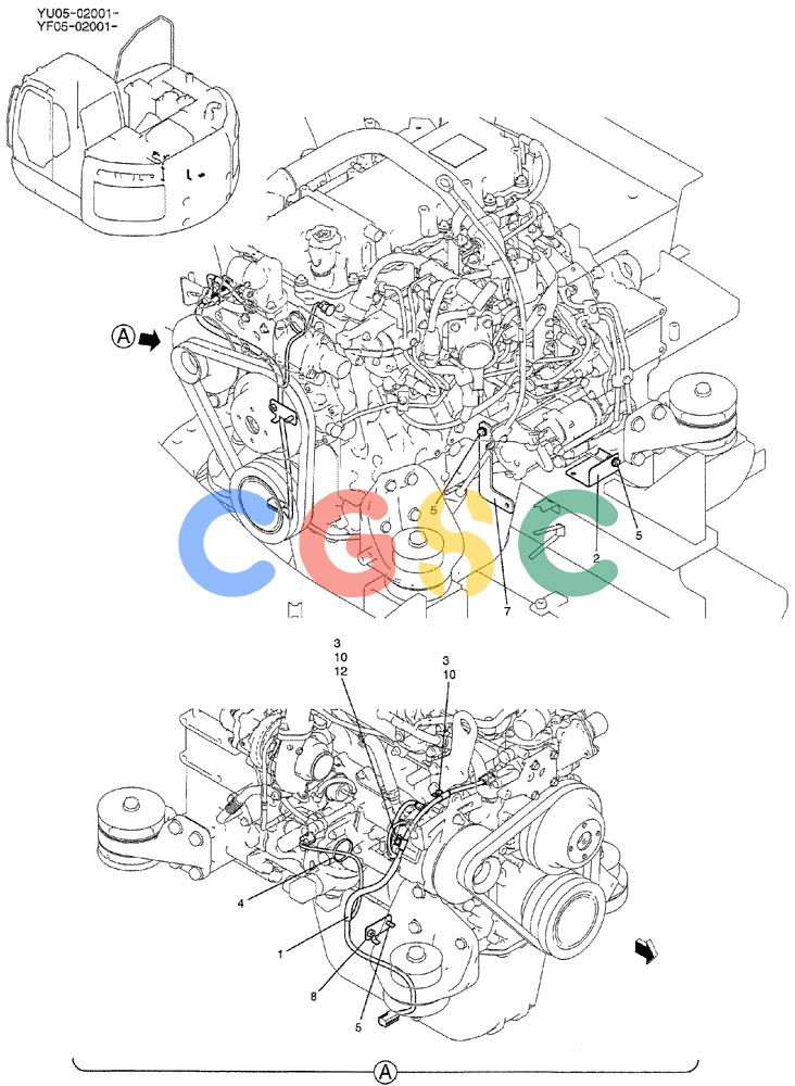 纽荷兰零件查询(E235BSRNLC) - CRAWLER EXCAVATOR ASN YU05-02001 (01-077) - HARNESS ASSY, ENGINE New Holland Constructuion