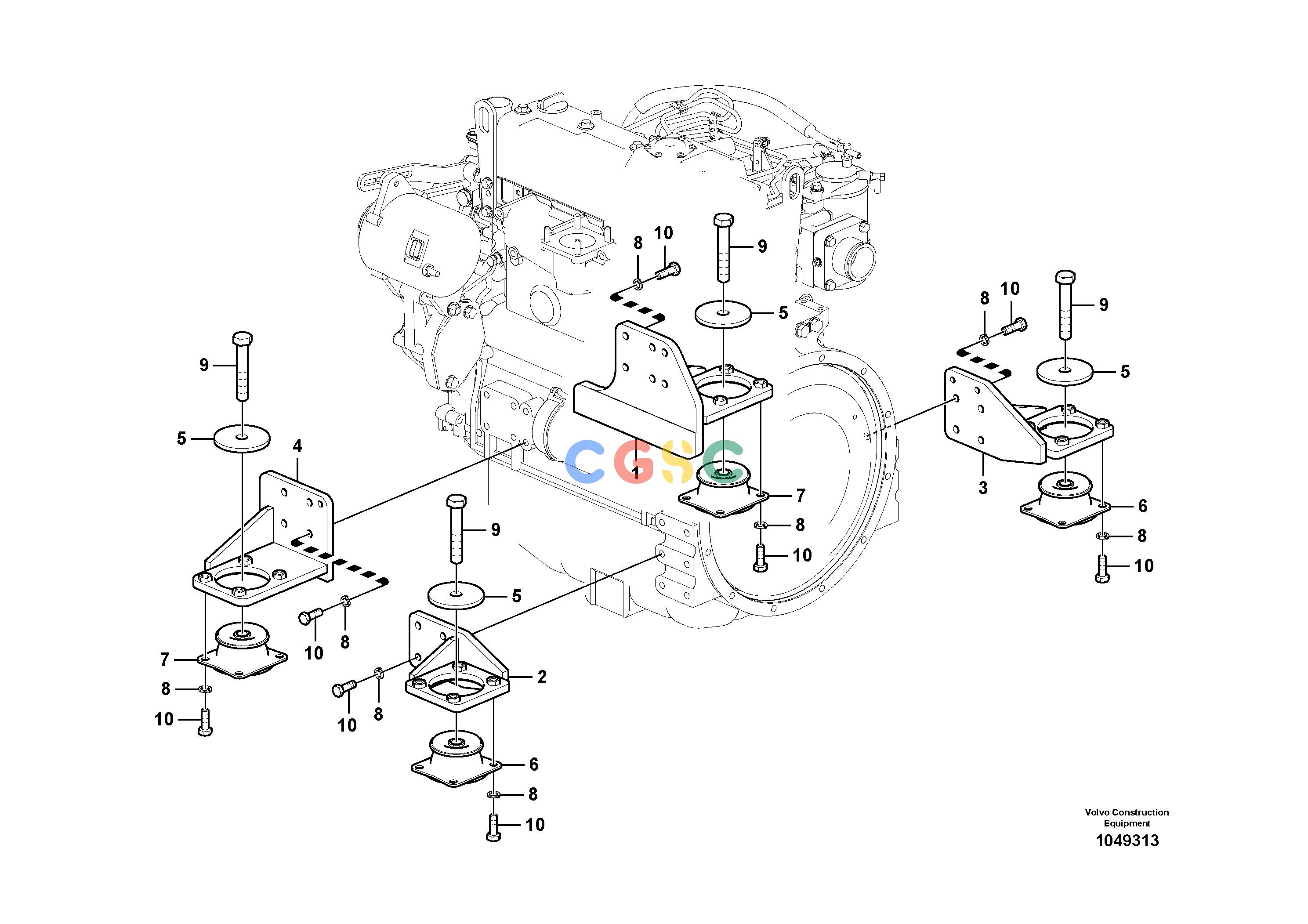 沃尔沃零件查询EW60C Engine mountS/N 110001-8287418-NoneVOE8287418NoneAutodata Volvo online
