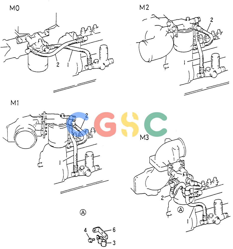 神钢零件查询(6D15) - MITSUBISHI DIESEL ENGINES - K907D & K907LC EXCAVATORS (1/86-12/06) (03-017) - FUEL HOSE Kobelco