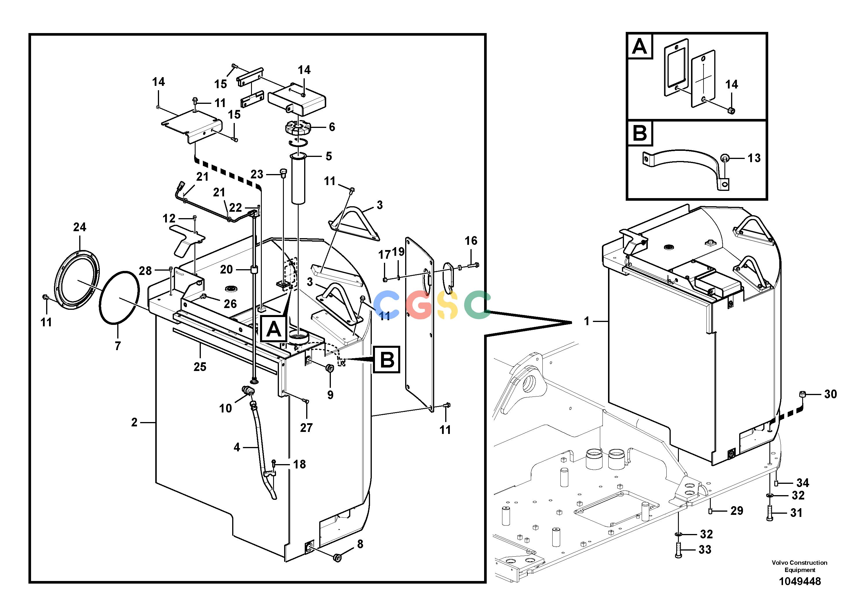 沃尔沃零件查询FBR2800C Fuel tank with fitting partsS/N 110001-1100168286906-NoneNoneNoneNoneAutodata Volvo online