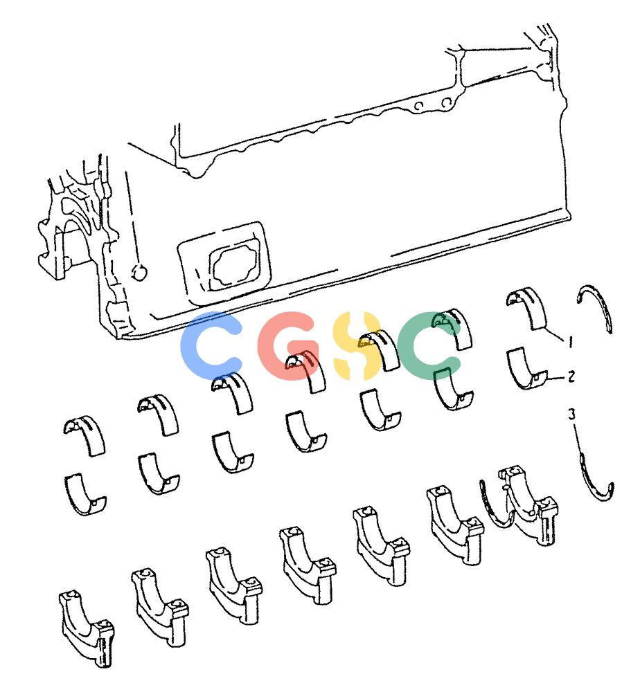 神钢零件查询(6D22-TC) - MITSUBISHI DIESEL ENGINE - K912, K912LC, & K916 (1/83-12/06) (01-002) - CRANKSHAFT BEARING Kobelco