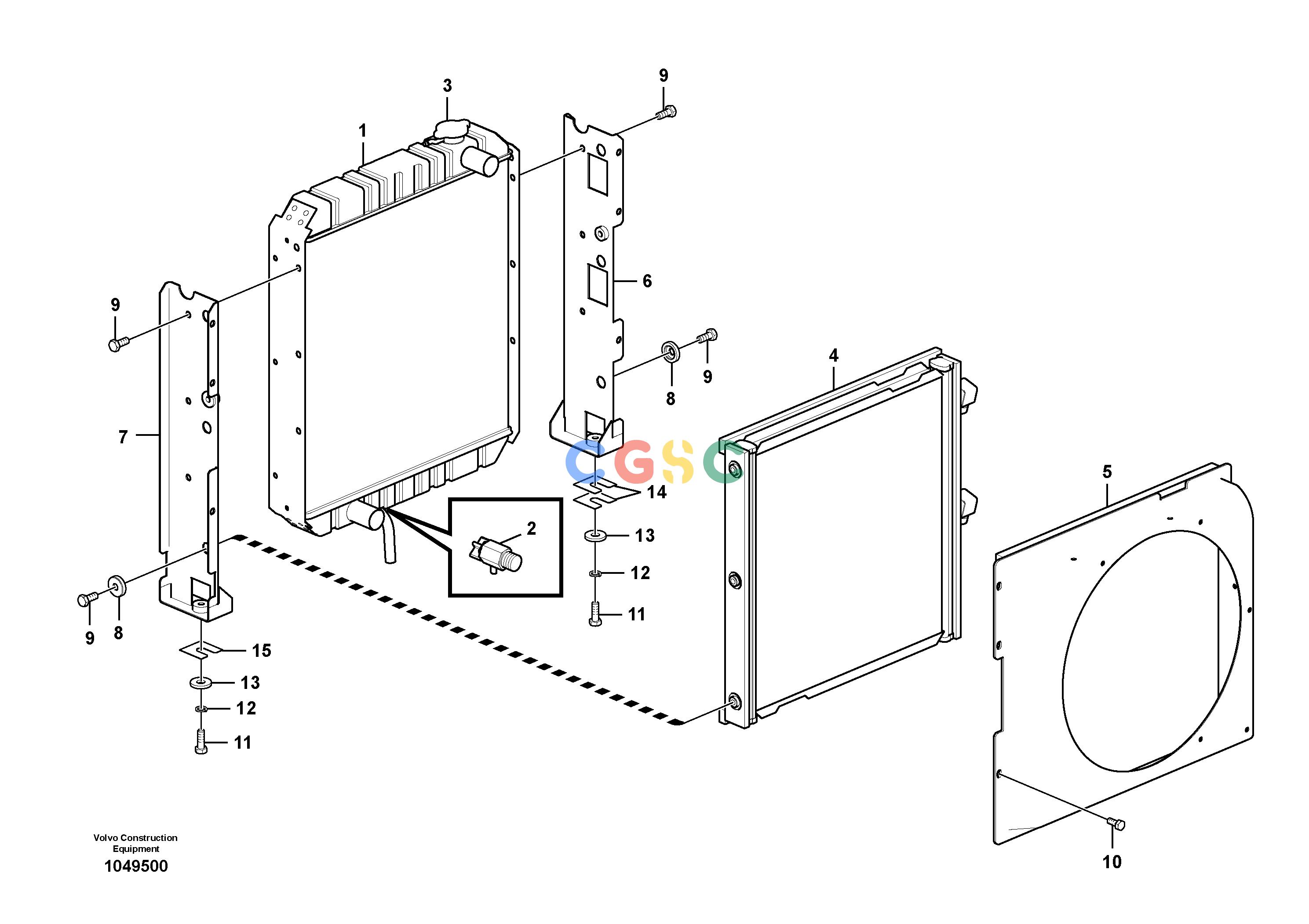沃尔沃零件查询EW60C RadiatorS/N 110001-8287418-NoneNoneNoneS/N - 110254Autodata Volvo online