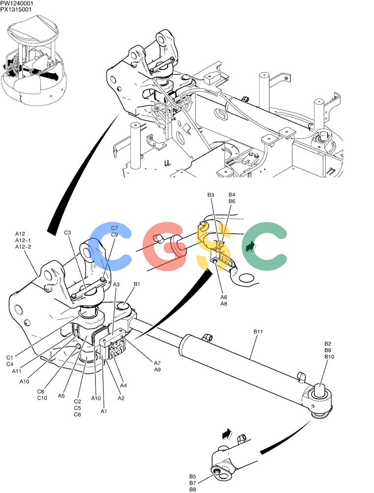 纽荷兰零件查询(E35SR) - COMPACT CRAWLER EXCAVATOR ASN PX13-15001 (N6TN61732) (NA) (1/06-) (01-003) - BRACKET ASSY, SWING (NIBBLER & BREAKER) New Holland Constructuion