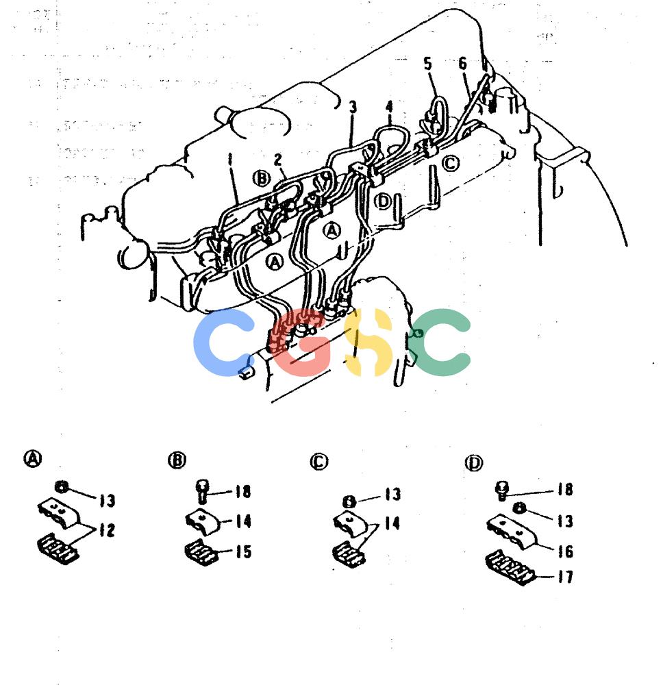 神钢零件查询(6D31-T) - MITSUBISHI DIESEL ENGINE - MD200BLC EXCAVATORS (1/06-12/06) (03-007) - FUEL INJECTION PIPE Kobelco