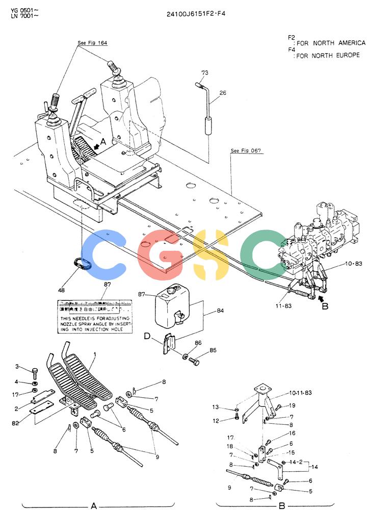 神钢零件查询(K907DLC) - EXCAVATOR ASN YG0501 (1/86-12/03) (03-002[01]) - CONTROL ASSY (WRIST CONTROL) Kobelco