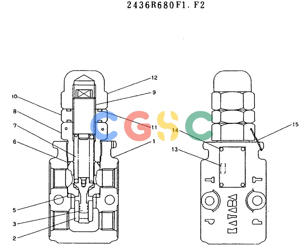 神钢零件查询(MD320BLC) - EXCAVATOR BTW YC0301 - YC0747 (1/80-12/06) (11-001) - VALVE ASSY, RELIEF 2436R680 F1, F2 Kobelco