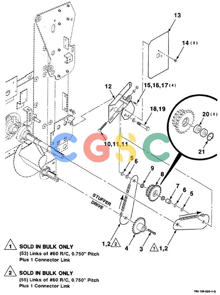 凯斯零件查询(RS561A) - CASE IH ROUND BALER (1/99-12/00) (2-020) - STUFFER DRIVE ASSEMBLY Case Agriculture