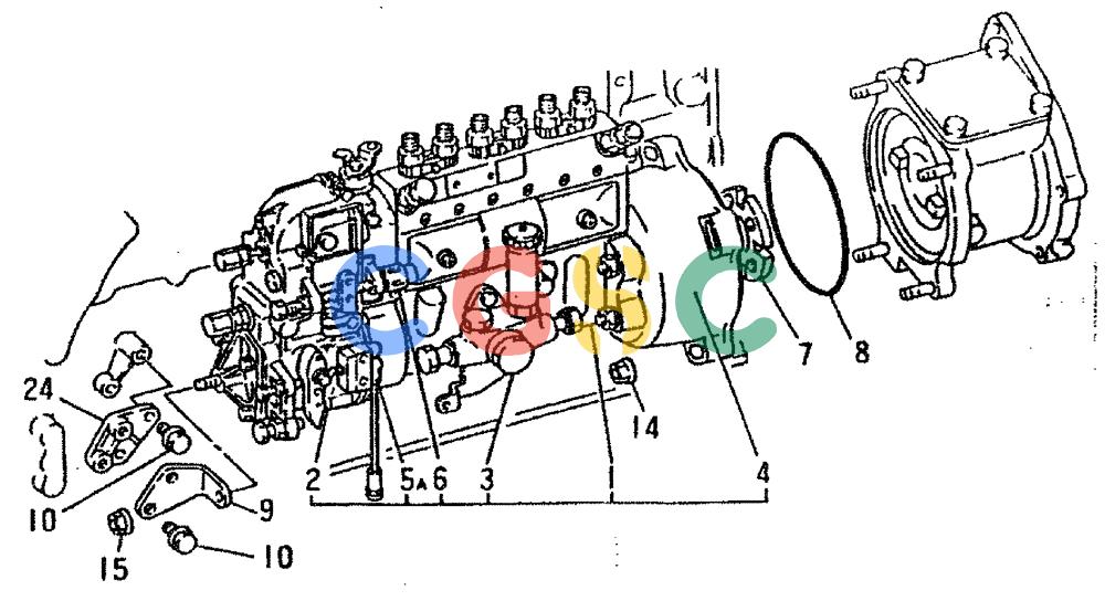 神钢零件查询(6D16-T) - MITSUBISHI DIESEL ENGINE - K909LC & MD240BLC (1/87-12/06) (03-003) - FUEL INJECTION PUMP GENERAL Kobelco