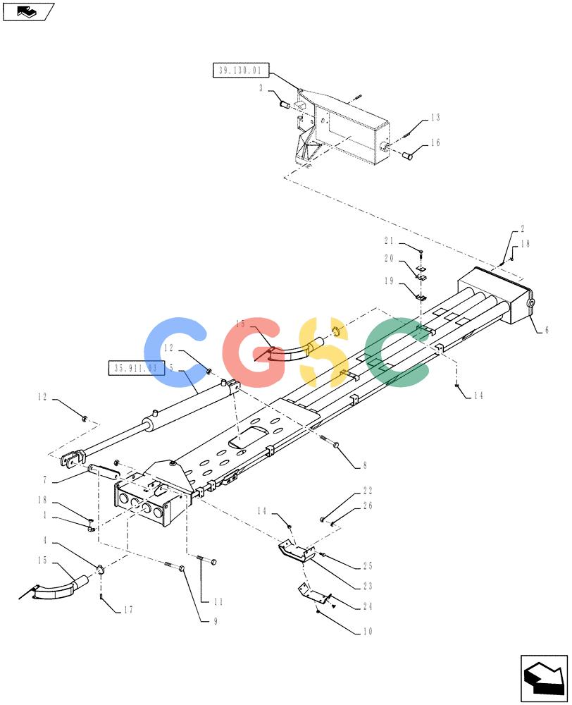 凯斯零件查询(810) - FLEX-AIR APPLICATOR - 2012 (2/12-) (39.130.15) - 60' BOOM, RH, INNER, 3" TUBES Case Agriculture