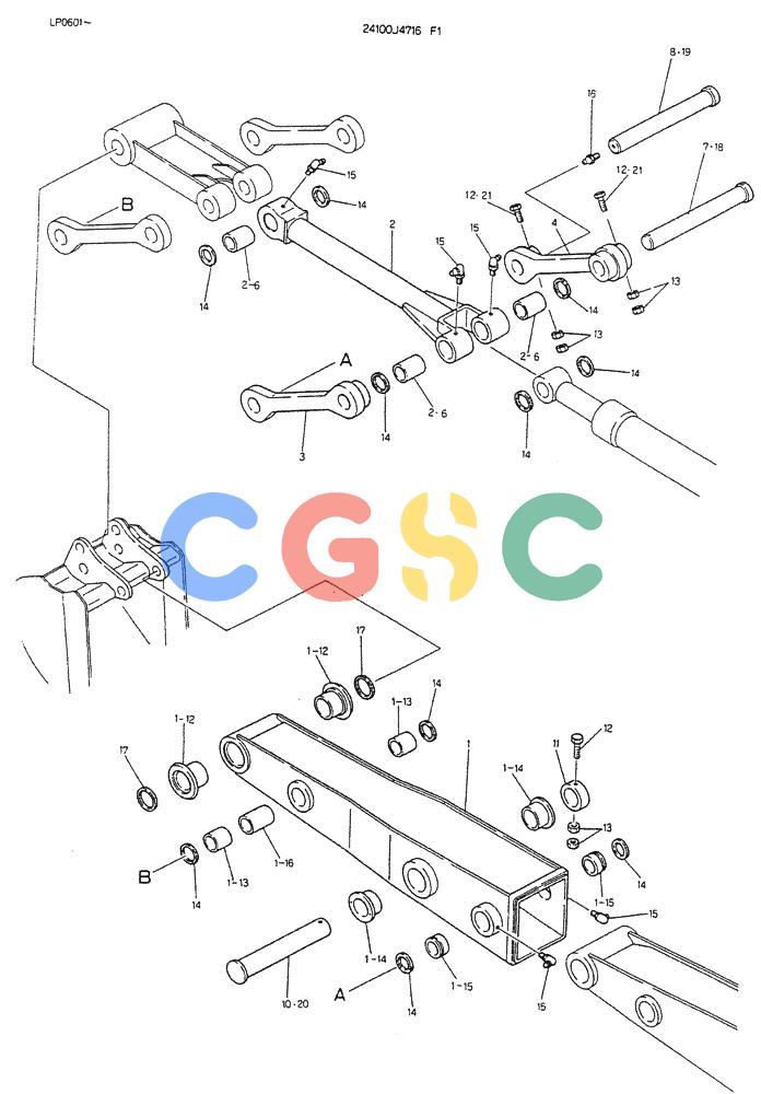 神钢零件查询(K905LC) - EXCAVATOR BTW YP0115 - YP0301 (1/85-12/03) (07-005) - ARM ASSY, EXTENSION Kobelco