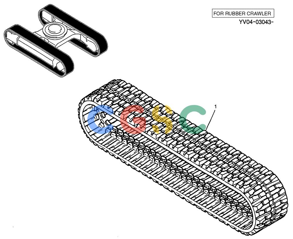 纽荷兰零件查询(E115SR) - CRAWLER EXCAVATOR ASN YV04-03043 (02-020) - RUBBER, CRAWLER BELT New Holland Constructuion