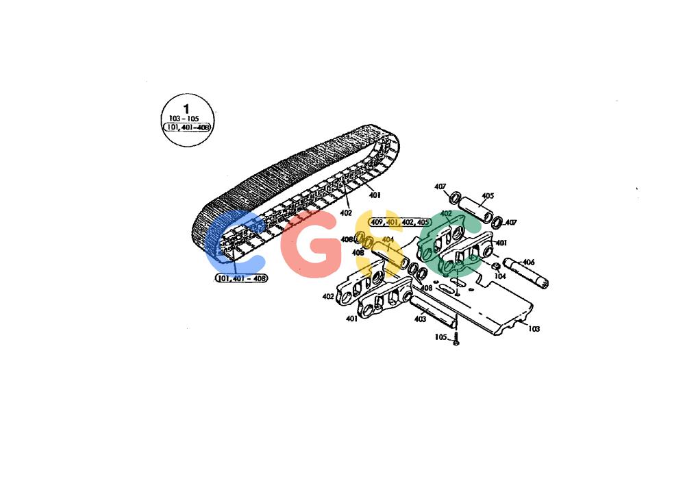 纽荷兰零件查询(EC160) - CRAWLER EXCAVATOR (4/99-) (06.102[002]) - DRIVING CHAIN 700 (OPTION) (S/N 716001-UP) New Holland Constructuion