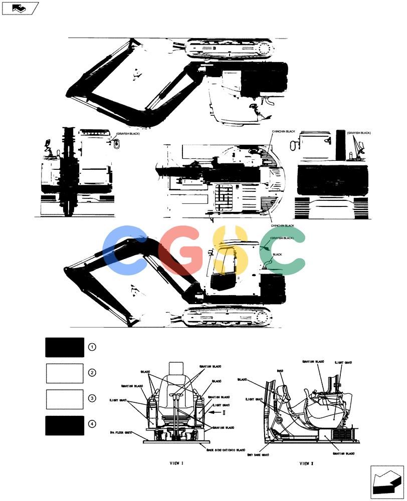 纽荷兰零件查询(E80BMSR) - COMPACT CRAWLER EXCAVATOR ASN LF06-04501 (NBTA18037) (00-002[01]) - PAINT COLOR New Holland Constructuion