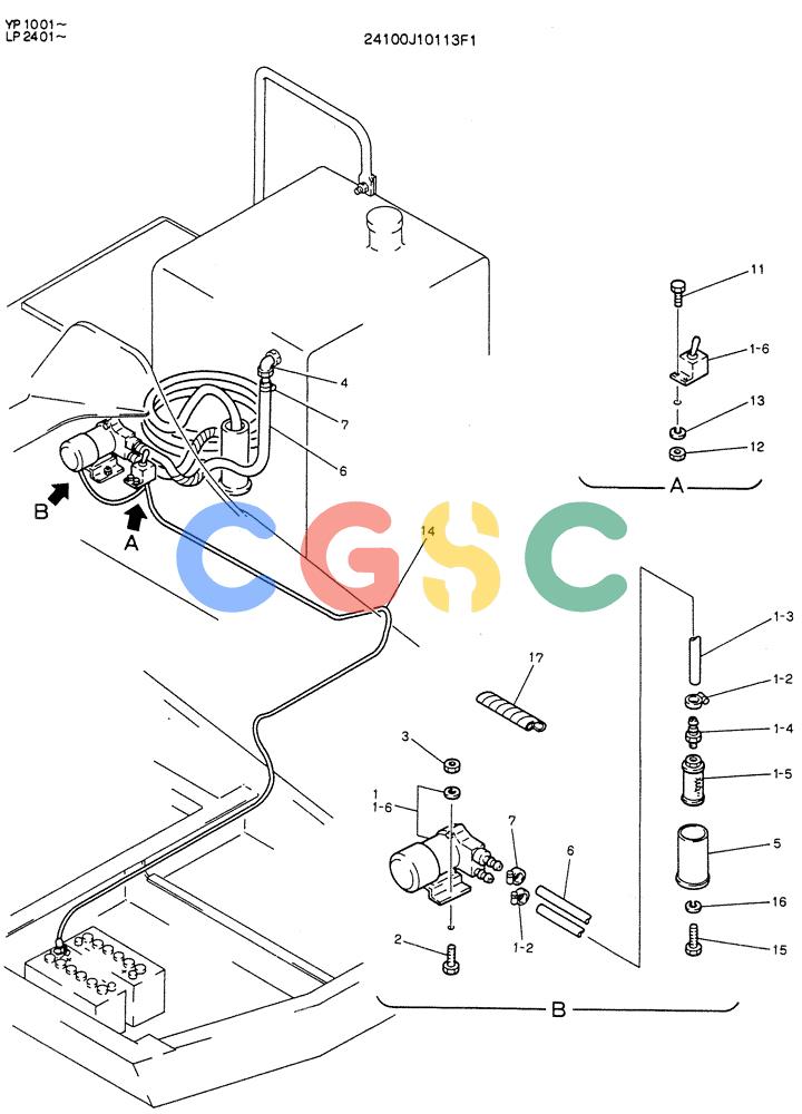 神钢零件查询(K905LC) - MARK II EXCAVATOR BTW YP1001 - YP1281 (1/87-12/03) (08-001) - PUMP ASSY, FUEL Kobelco