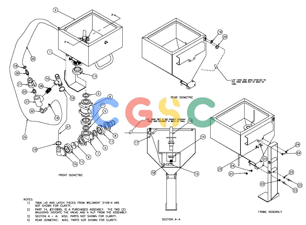 凯斯零件查询(438) - FLEX-AIR APPLICATOR - 2003 (3/03-10/03) (12-002) - CHEMICAL INDUCTOR TANK ASSEMBLY Case Agriculture