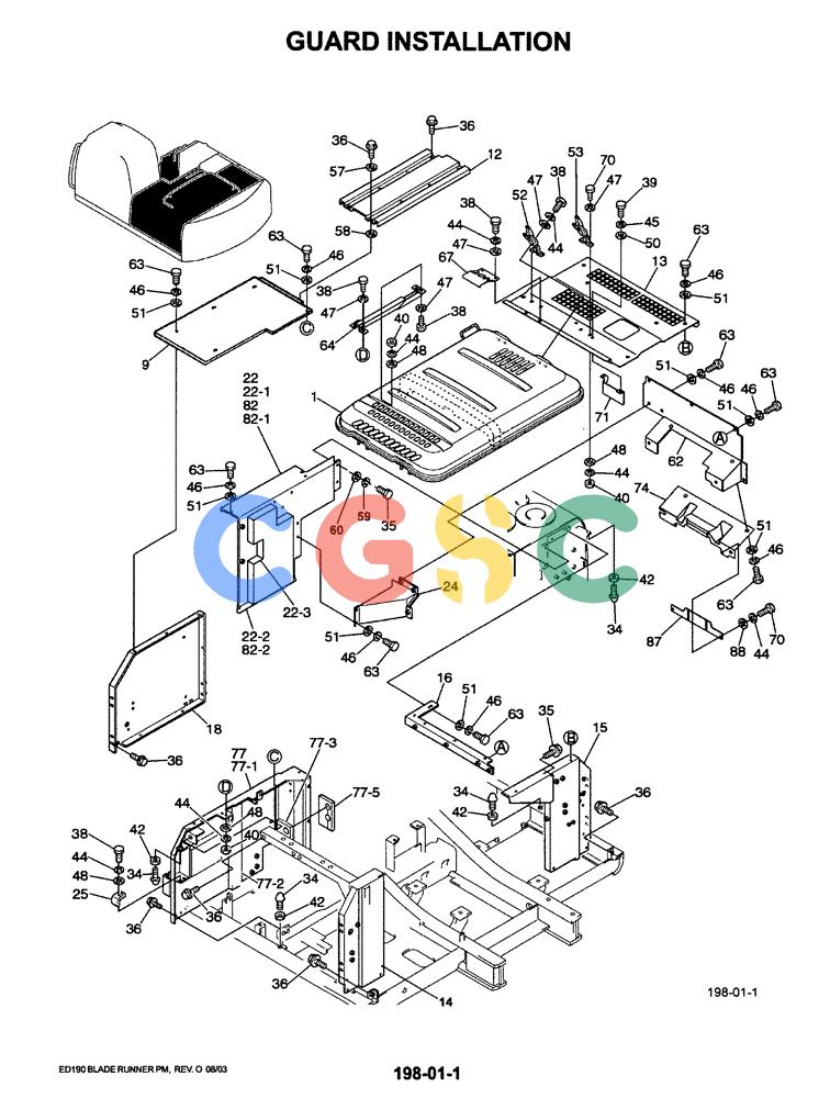 神钢零件查询(ED190LC-6E) - BLADE RUNNER EXCAVATOR/DOZER BTW YL03U0136 - YL03U0292 (1/05-12/06) (01-060[01]) - GUARD INSTALLATION Kobelco