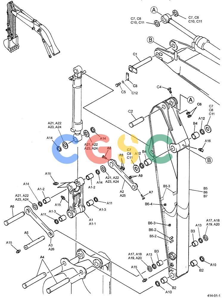 神钢零件查询(ED190LC-6E) - BLADE RUNNER EXCAVATOR/DOZER BTW YL03U0136 - YL03U0292 (1/05-12/06) (03-010[02]) - ARM ASSEMBLY 3.1M (10FT 2IN) Kobelco