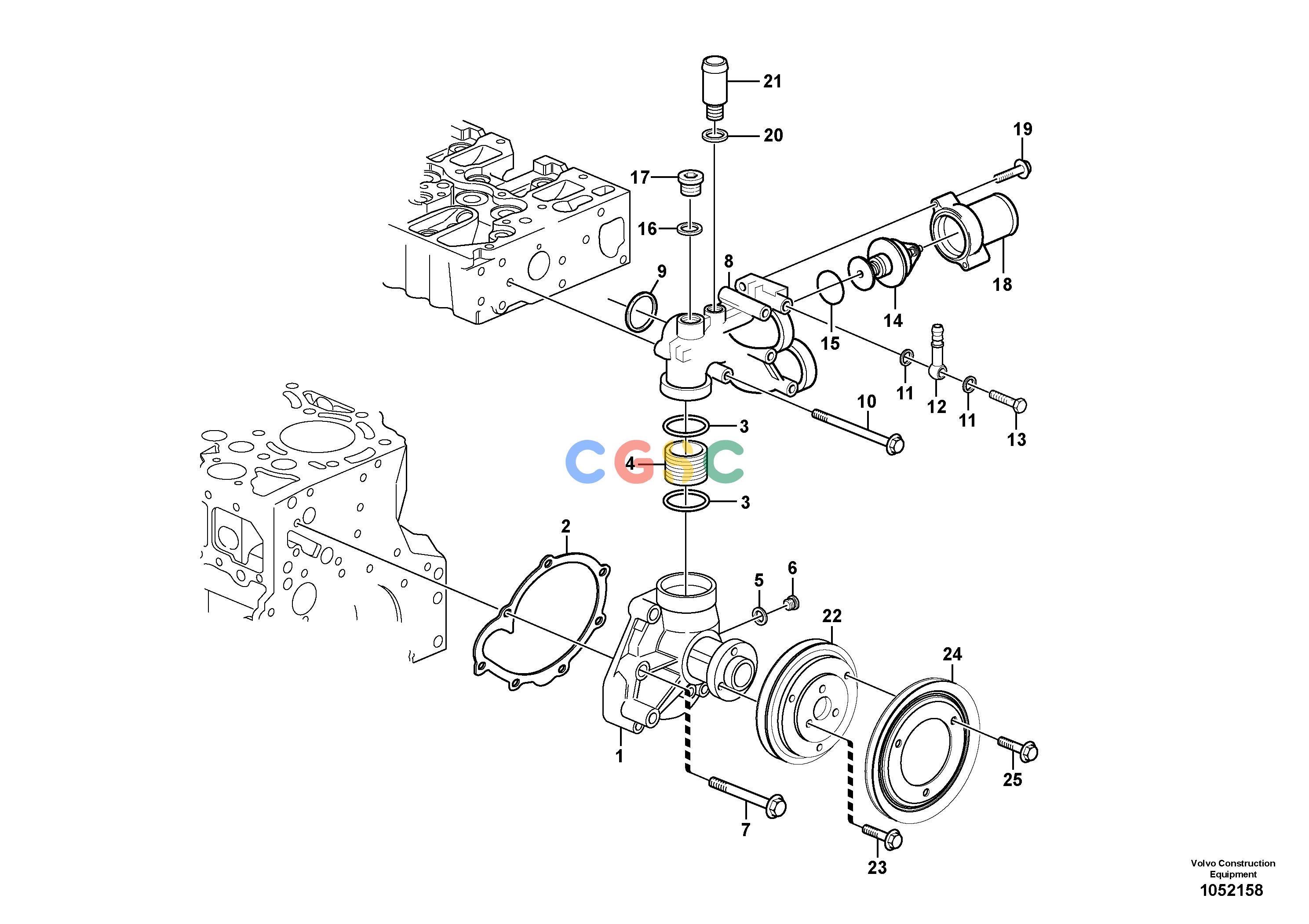 沃尔沃零件查询P8720B Water pump and thermostat housingP8720B ABG S/N 702170 - NoneNoneNoneAutodata Volvo online