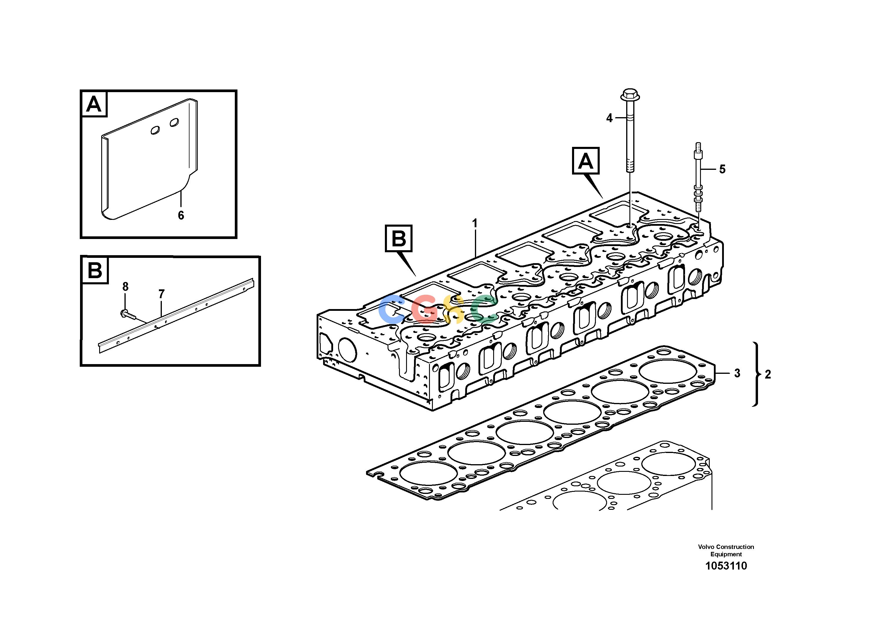 沃尔沃零件查询L220F Cylinder head with fitting partsS/N 6001 - 8485 NoneNoneNoneAutodata Volvo online