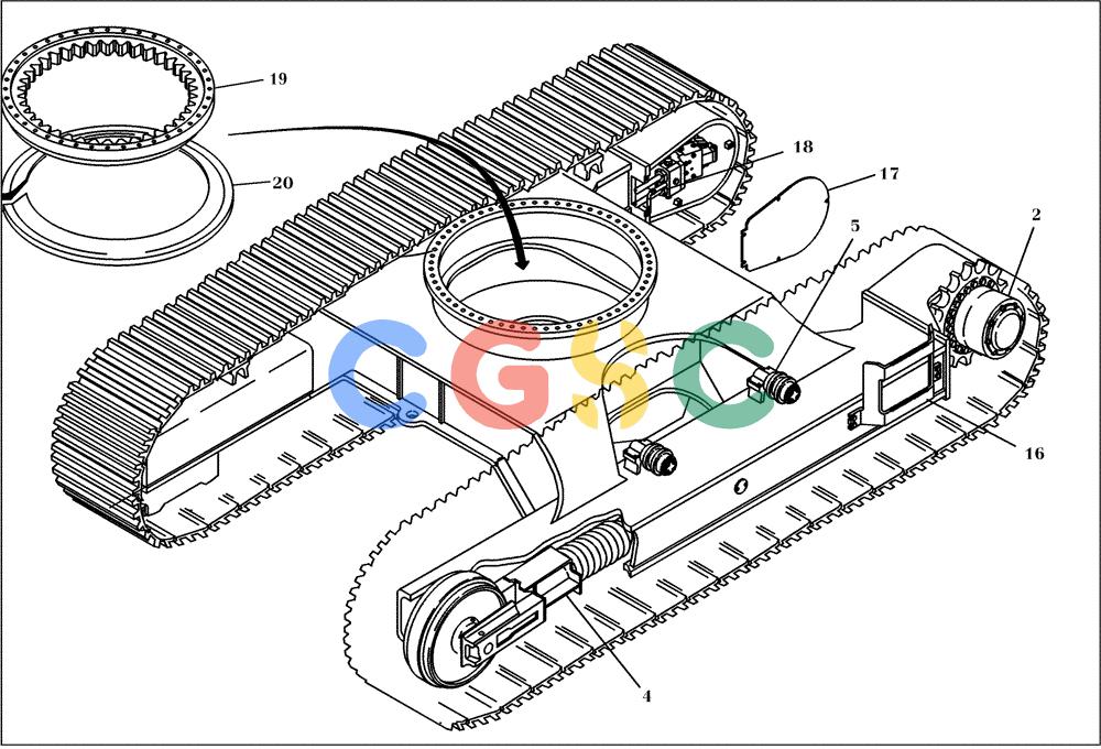 纽荷兰零件查询(EC450) - CRAWLER EXCAVATOR (SN: 750001-UP) (11/99-) (00.200[001]) - LOWER CARRIAGE EXCAVATOR (S/N 750001-750001) New Holland Constructuion