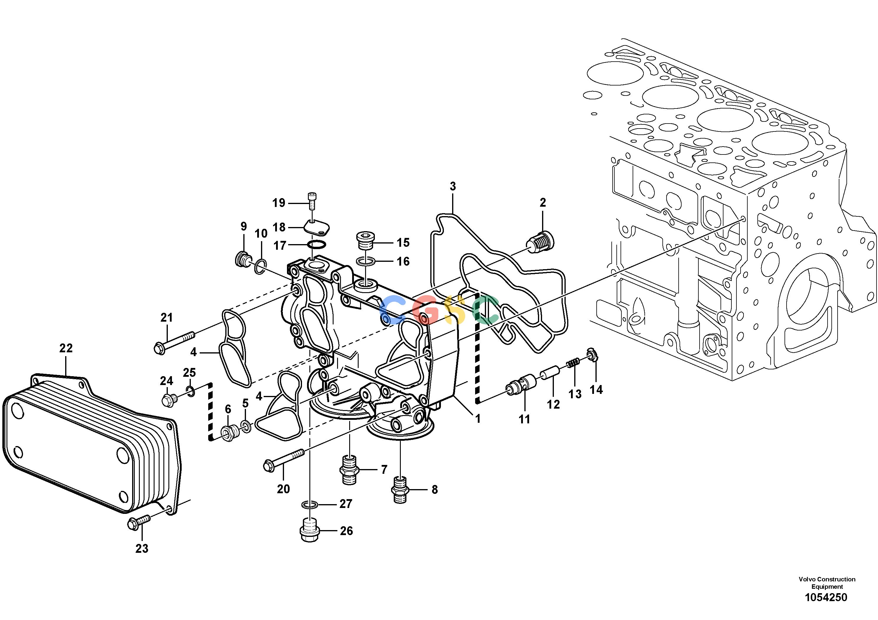 沃尔沃零件查询L50E Oil coolerBRAZIL, S/N 71001 - NoneNoneNoneAutodata Volvo online