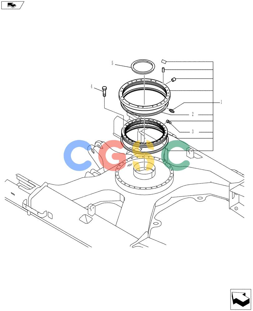 纽荷兰零件查询(E80BMSR) - COMPACT CRAWLER EXCAVATOR ASN LF06-04501 (NBTA18037) (02-003[00]) - SLEWING RING ASSEMBLY New Holland Constructuion