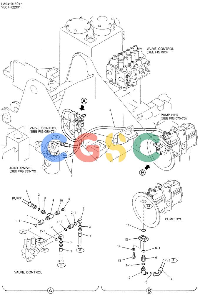 神钢零件查询(DOZER) - ATTACHMENT - SK200SR, SK200SR-1S, & SK200SRLC-1S (1/91-12/03) (01-004) - HYD LINES, UPP (P/N YB03H00007F1) Kobelco