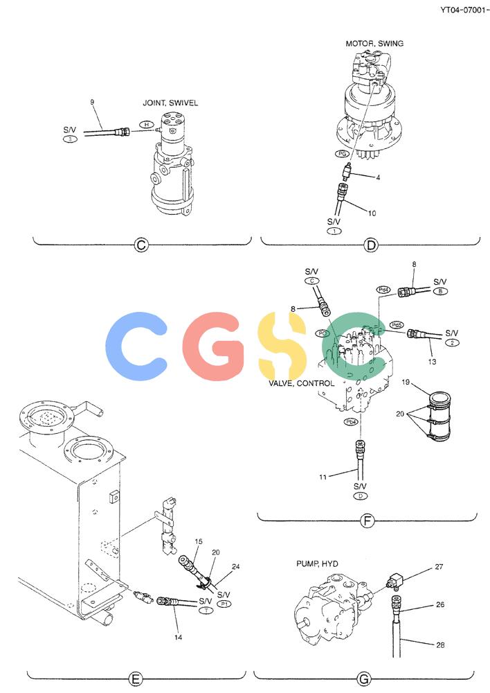 神钢零件查询(BREAKER) - NIBBLER/BREAKER ATTACHMENT - SK70SR-1E/SK70SR-1ES ASN YT04-07001 (9/04-) (01-037[02]) - CONTROL LINES, VALVE (BREAKER, NIBBLER & BREAKER) Kobelco