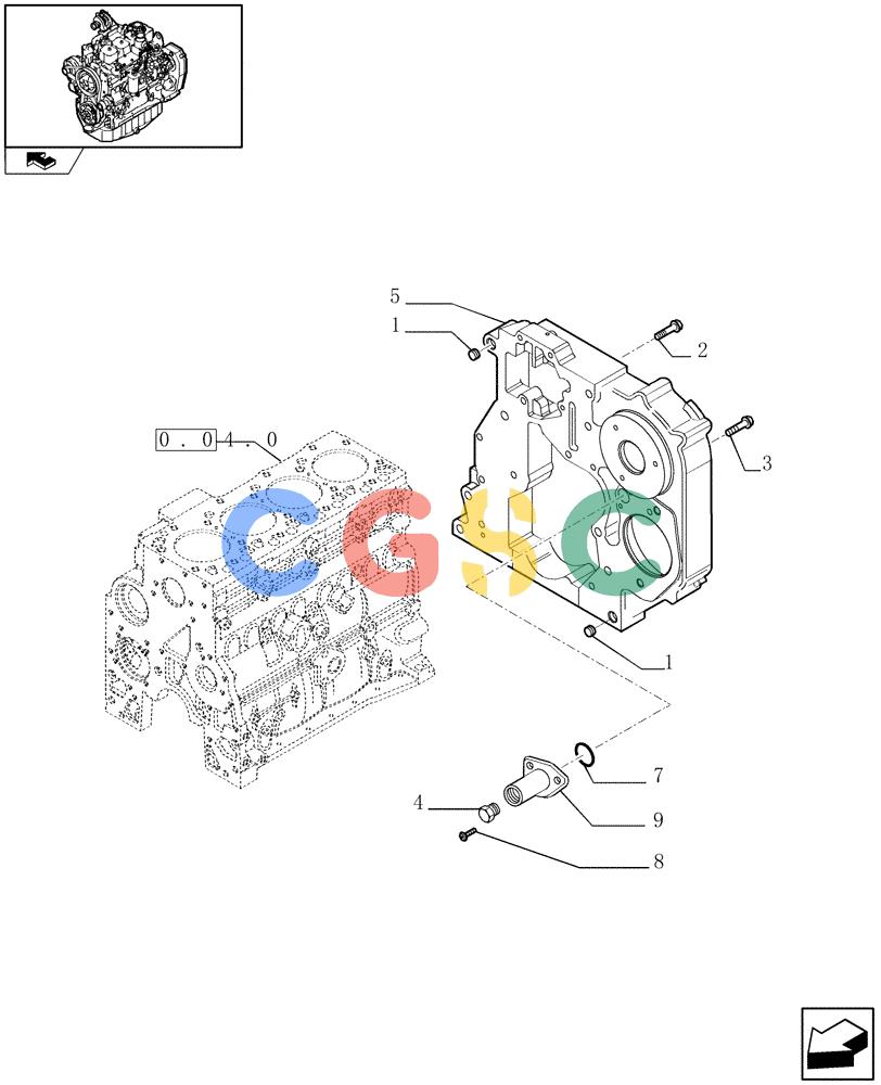 神钢零件查询(F4GE9484A J600) - ENGINE 504120790 - 87052264 (1/07-12/10) (0.04.3[01]) - CRANKCASE COVERS (2852682) Kobelco
