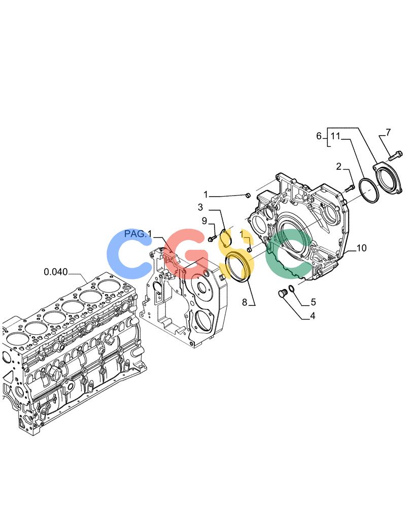 纽荷兰零件查询(E215B) - CRAWLER EXCAVATOR - TIER 3 (ROPS CAB) ASN NBDA21800 (6/13-) (08-004[03]) - CRANKCASE COVERS New Holland Constructuion