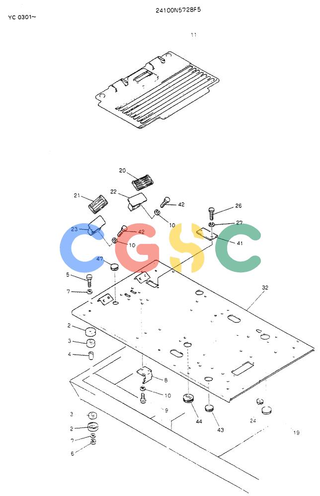 神钢零件查询(K912LC) - MARK II EXCAVATOR ASN YC0301-0737 (1/88-12/03) (02-003) - PLATE ASSY, FLOOR Kobelco